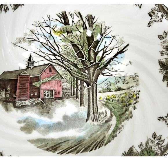 Johnson Bros Friendly Village England Vintage Autumn Mist 8.5" Serving Bowl - Picture 2 of 6